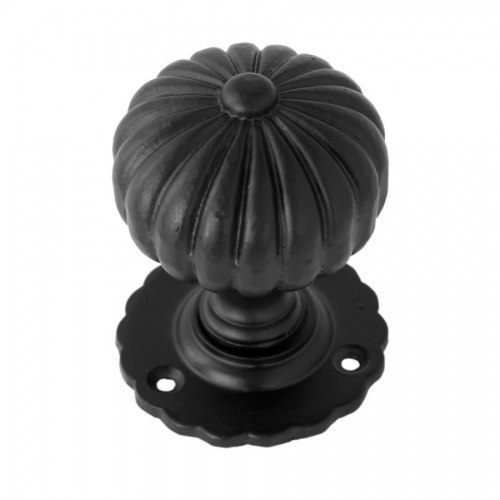 Black Flower Mortice Knob Set